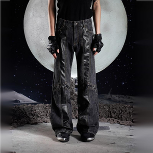 PU Leather Cyberpunk Jeans
