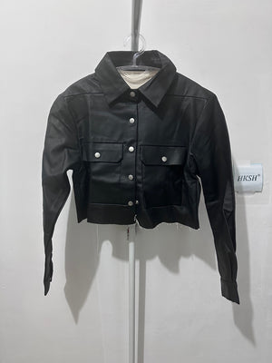 PU Leather Jacket For Women Black