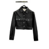 PU Leather Jacket For Women Black