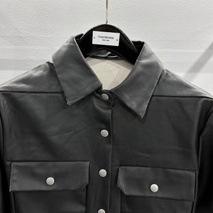 PU Leather Jacket For Women Black