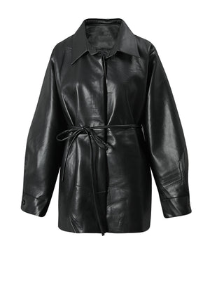 PU Leather Jacket Women Black