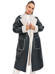 Dicke PU Leder Frühlingsjacke für Damen