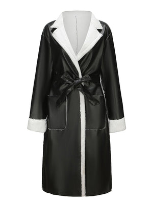 PU Leather Spring Women Jacket Thick