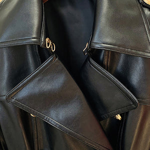 PU Leather Trench Spring Jacket Women