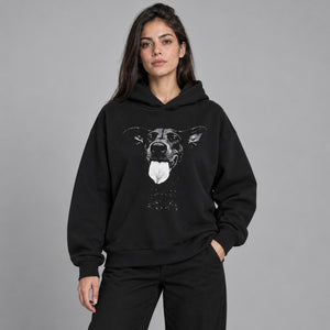 Pullover Graphic Y2K Hoodies – worn by a woman