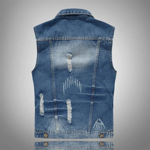 Punk Denim Utility Vest