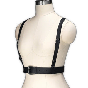 Punk Leather Waist Harness - product view on white background