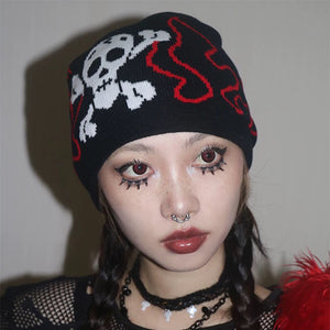 Punk Skull Beanie Y2K