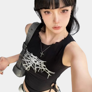 Punk Sleeveless Crop Top