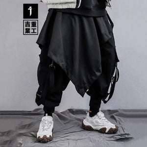 Pantalon noir vibrant irrégulier de style punk