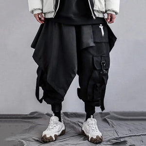 Pantalon noir vibrant irrégulier de style punk