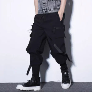 Punk Style Multi-pocket Comfortable Black Pant
