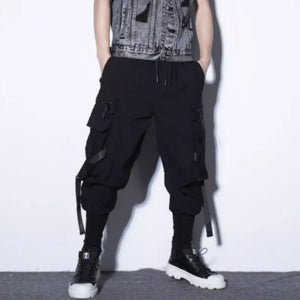 Punk Style Multi-pocket Comfortable Black Pant
