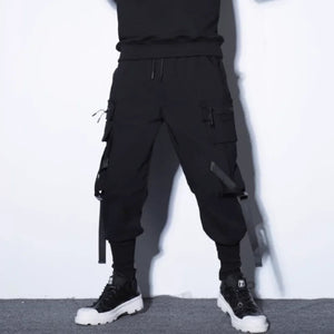 Punk Style Multi-pocket Comfortable Black Pant