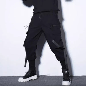 Punk Style Multi-pocket Comfortable Black Pant