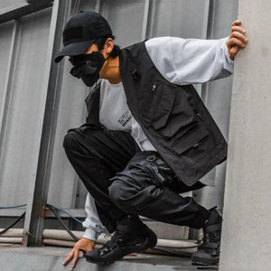 Punk Style Multi-pocket Outdoor Vibrant Black Pant