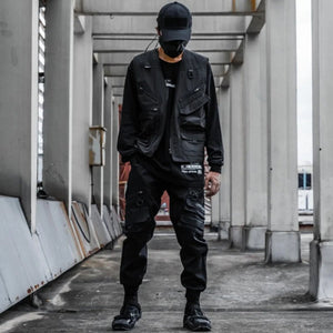 Punk Style Multi-pocket Outdoor Vibrant Black Pant