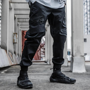 Punk Style Multi-pocket Outdoor Vibrant Black Pant