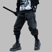 Punk Style Multi-pocket Streetwear Black Pant