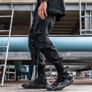 Pantalon noir réfléchissant de style punk