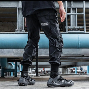 Pantalon noir réfléchissant de style punk
