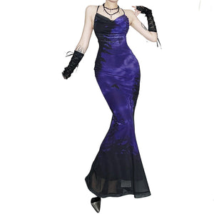 Purple And Black Goth Dress