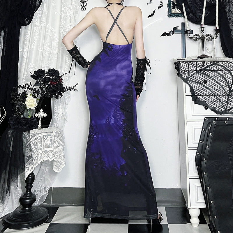 Purple And Black Goth Dress Cyber Techwear Purple And Black Goth Dress Cyber Techwear