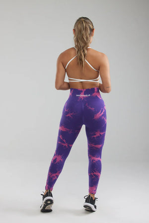Purple Tie-Dye Scrunch Butt Leggings