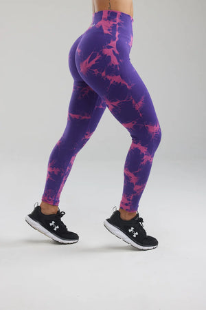 Purple Tie-Dye Scrunch Butt Leggings