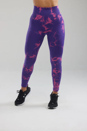 Purple Tie-Dye Scrunch Butt Leggings