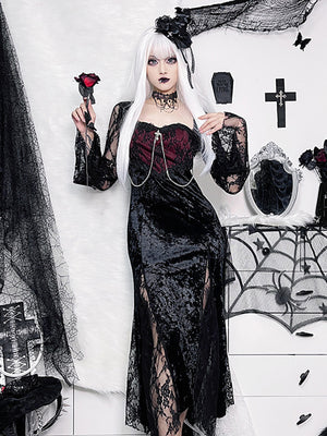 Queen Gothic Velvet Lace Dress