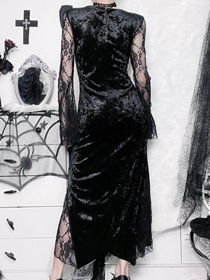 Queen Gothic Velvet Lace Dress