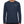 Navy Blue raglan long sleeve gym shirt on a man, front view with tonal side panels and CYBER chest print