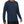 Man in the Navy Blue long sleeve gym shirt in three-quarter view, raglan sleeves and black shorts