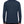 Navy Blue raglan long sleeve gym shirt seen from the back on a model, curved seams across the shoulders
