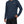 Man wearing the Navy Blue long sleeve gym shirt, hand on hip, front view with the CYBER chest print