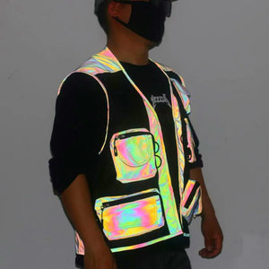 Rainbow Cargo Vest Reflective