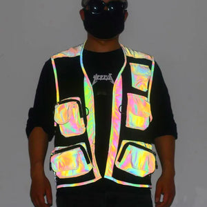Rainbow Cargo Vest Reflective