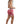 Red and White Booty Shorts - product view on white background