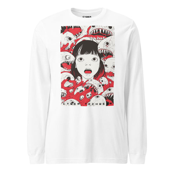 Red And White Long Sleeve Shirt