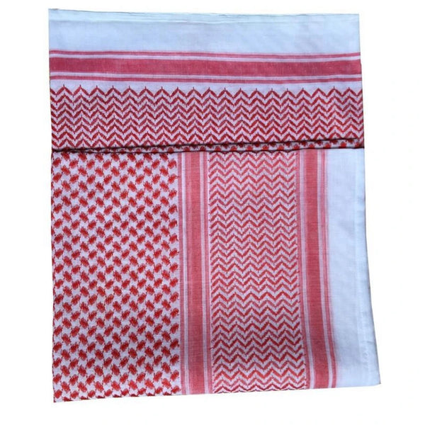 Red and White Shemagh Scarf