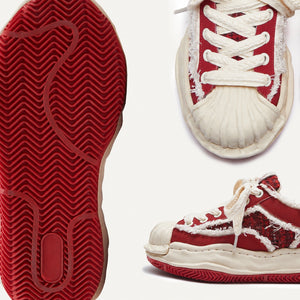 Red Broken Style Shoes Y2K