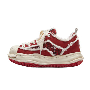 Red Broken Style Shoes Y2K