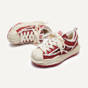 Red Broken Style Shoes Y2K
