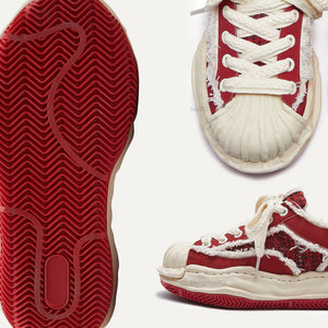 Red Broken Style Shoes Y2K