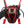 Red Cyberpunk Headgear - product view on white background