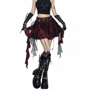 Red Goth Skirt With Pattern