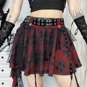 Red Goth Skirt With Pattern