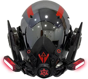 Red Tech Cyberpunk Helmet