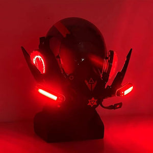 Red Tech Cyberpunk Helmet